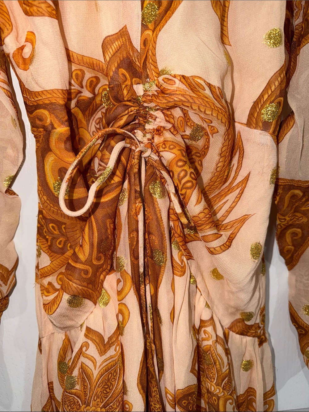 Farm Rio x Anthropologie L/S  Jacquard Maxi Dress is a long-sleeved Paisley NWT - Picture 6 of 11